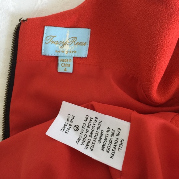 tracy reese coral red fit flare pleated dress - Picture 6 of 6